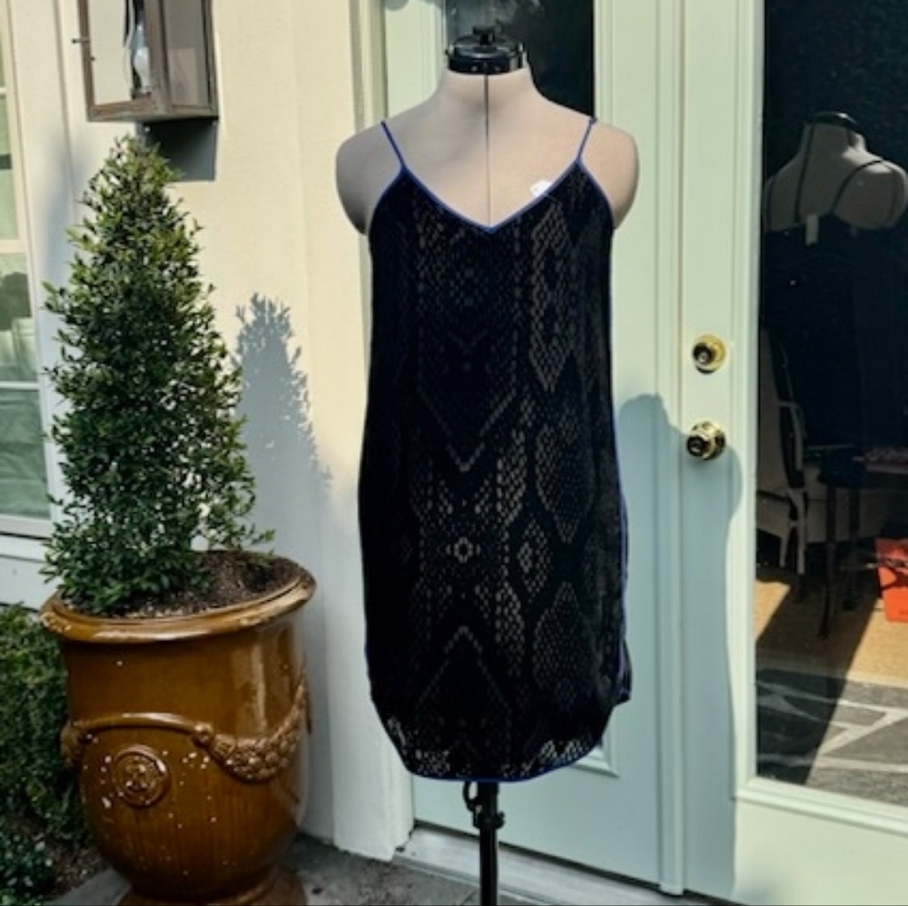 Rebecca Taylor Black Burn Out Snake Dress